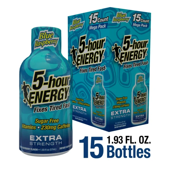 5-hour Energy Drink Blue Raspberry Flavor 57ml Bottles